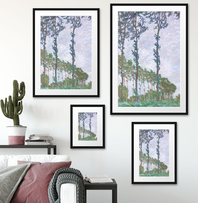 Claude Monet - PappelnWind-Effekt Passepartout Wohnzimmer Rechteckig