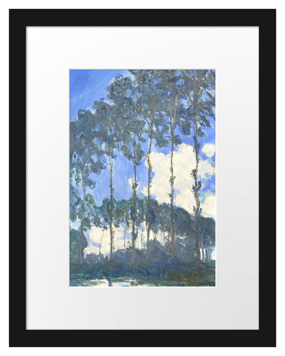 Pixxprint Claude Monet - Pappeln an der Epte III , im Galerie-Passepartout Bilderrahmen