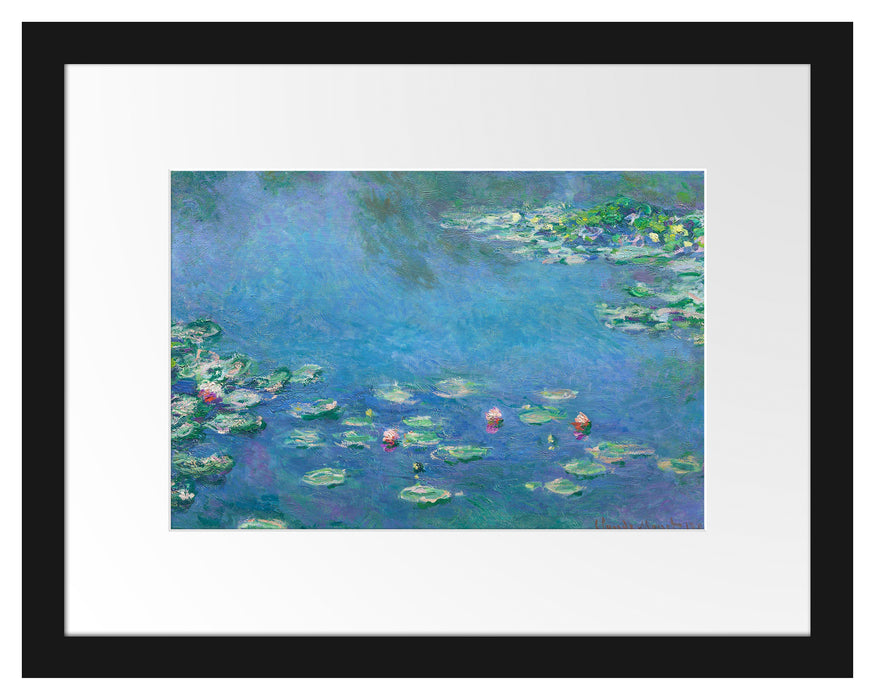 Pixxprint Claude Monet - Seerosen  III, im Galerie-Passepartout Bilderrahmen