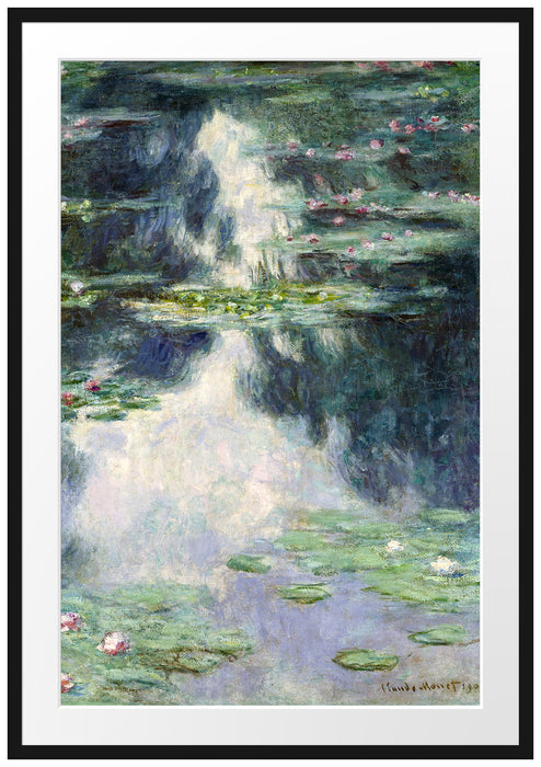 Claude Monet - Teich mit Seerosen   Passepartout Rechteckig 100