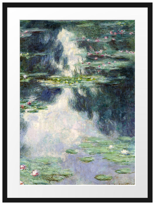 Claude Monet - Teich mit Seerosen   Passepartout Rechteckig 80