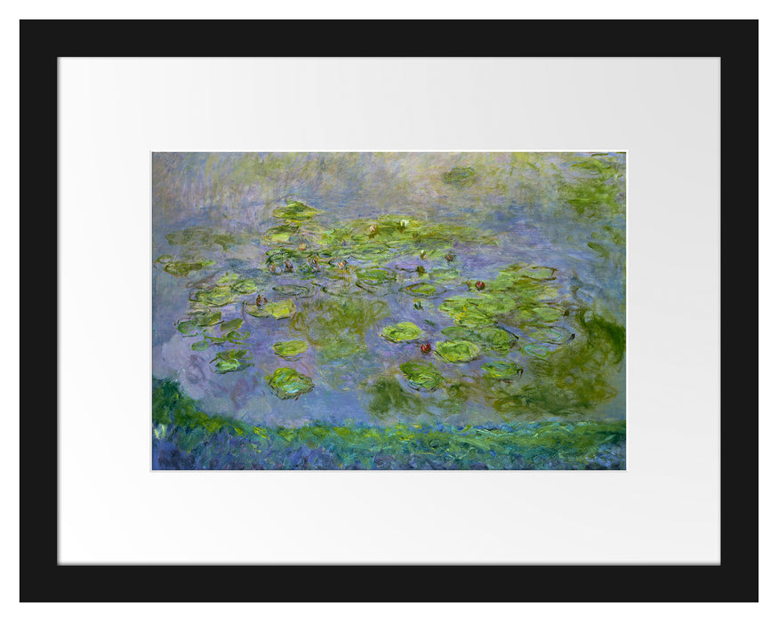 Pixxprint Claude Monet - Seerosen  VI, im Galerie-Passepartout Bilderrahmen