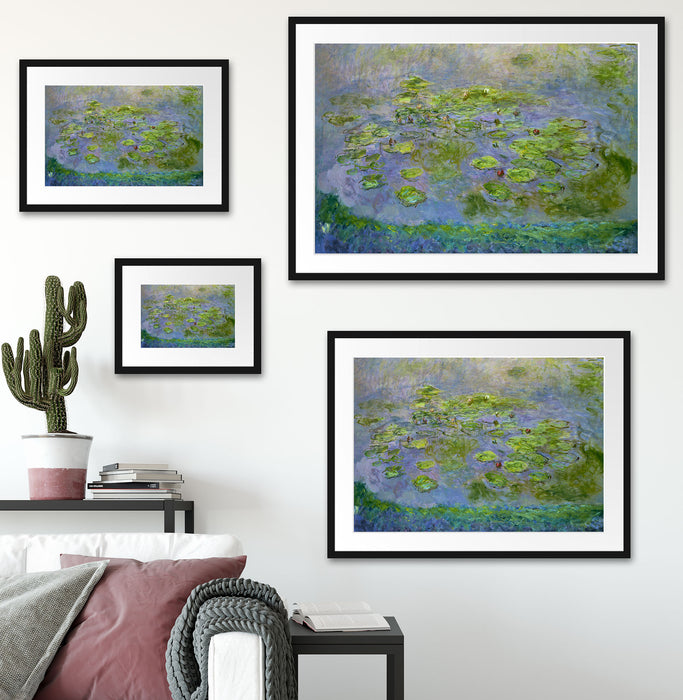Claude Monet - Seerosen  VI Passepartout Wohnzimmer Rechteckig
