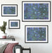 Claude Monet - Seerosen auf blaues Wasser  Passepartout Wohnzimmer Rechteckig