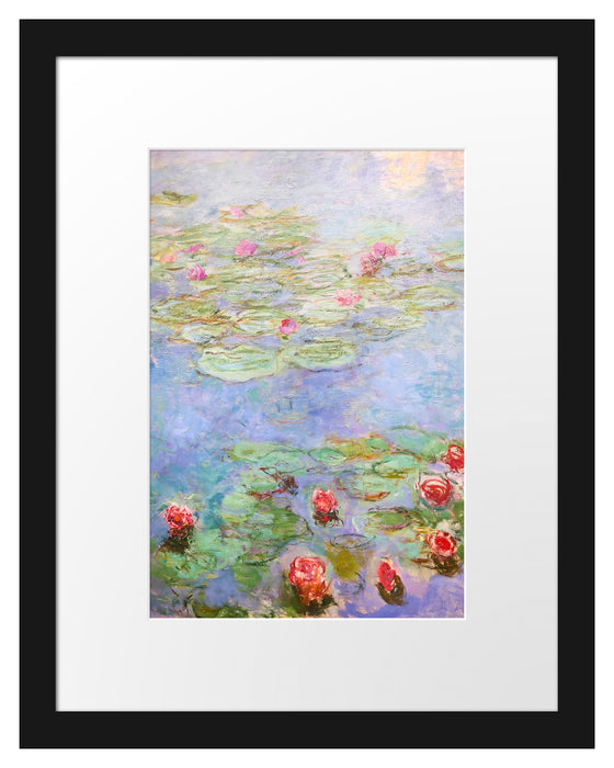 Pixxprint Claude Monet - Seerosen  VIII, im Galerie-Passepartout Bilderrahmen