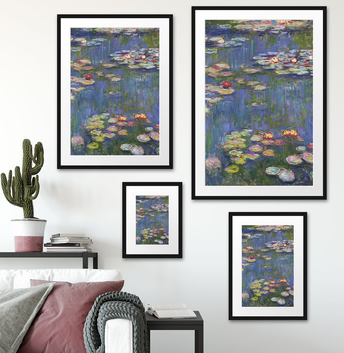 Claude Monet - Seerosen Passepartout Wohnzimmer Rechteckig