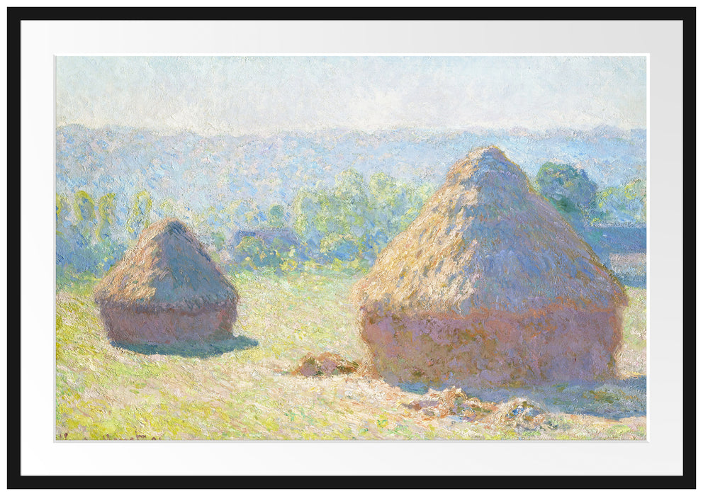 Claude Monet - Heuschober Sommerende  Passepartout Rechteckig 100