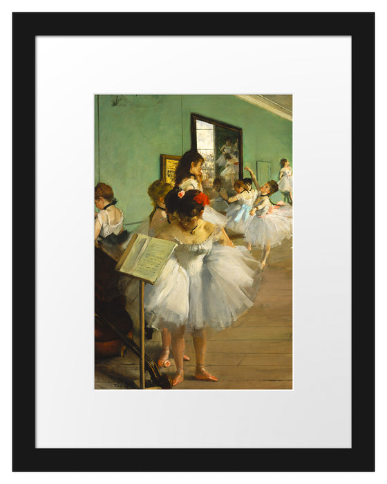 Pixxprint Edgar Degas - Die Tanzstunde , im Galerie-Passepartout Bilderrahmen