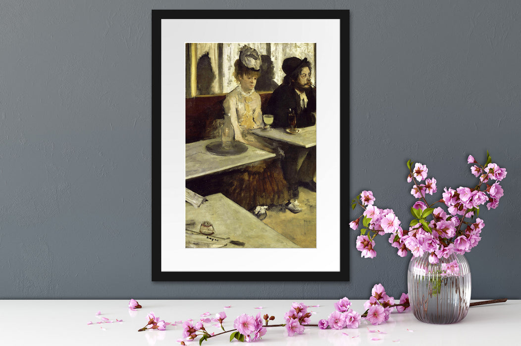 Edgar Degas - In eine Café  Passepartout Dateil Rechteckig