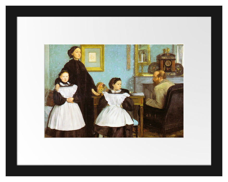 Pixxprint Edgar Degas - Die Familie Bellelli, im Galerie-Passepartout Bilderrahmen