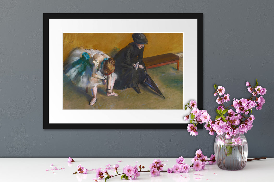 Edgar Degas - Warten Passepartout Dateil Rechteckig
