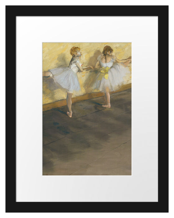 Edgar Degas - Tänzerinnen üben an der Stange  Passepartout Rechteckig 30