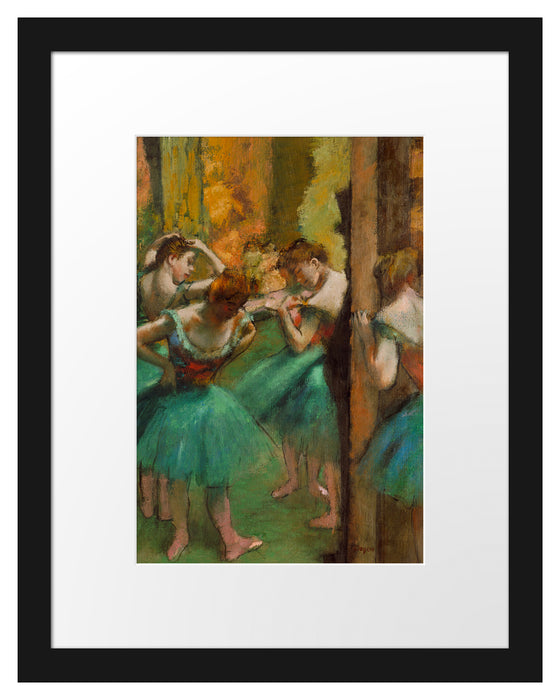 Edgar Degas - Tänzerinnen pink und grün  Passepartout Rechteckig 30