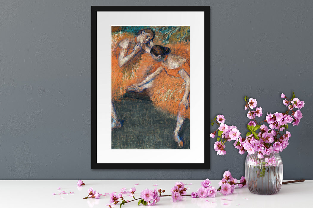 Edgar Degas - Zwei Tänzerinnen  Passepartout Dateil Rechteckig
