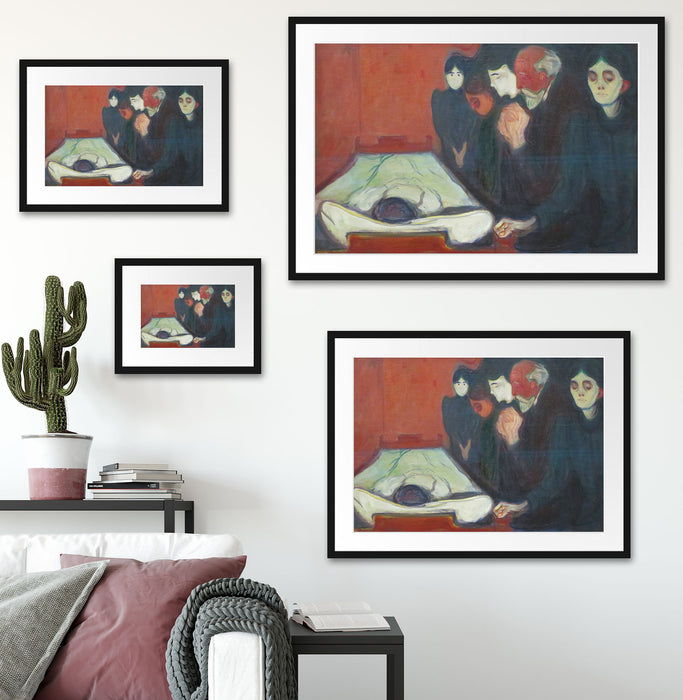 Edvard Munch - Am Totenbett Passepartout Wohnzimmer Rechteckig