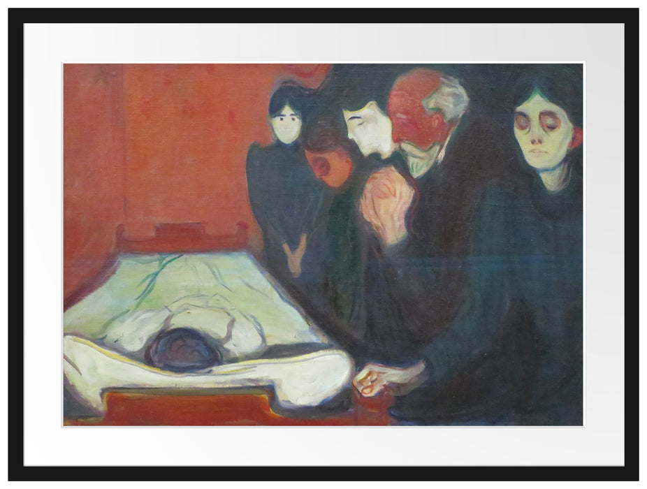 Edvard Munch - Am Totenbett Passepartout Rechteckig 80
