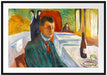 Edvard Munch - Selbstpotrait mit einer Flasche Wein  Passepartout Rechteckig 100
