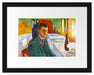 Edvard Munch - Selbstpotrait mit einer Flasche Wein  Passepartout Rechteckig 30