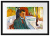 Edvard Munch - Selbstpotrait mit einer Flasche Wein  Passepartout Rechteckig 40