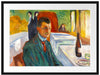 Edvard Munch - Selbstpotrait mit einer Flasche Wein  Passepartout Rechteckig 80