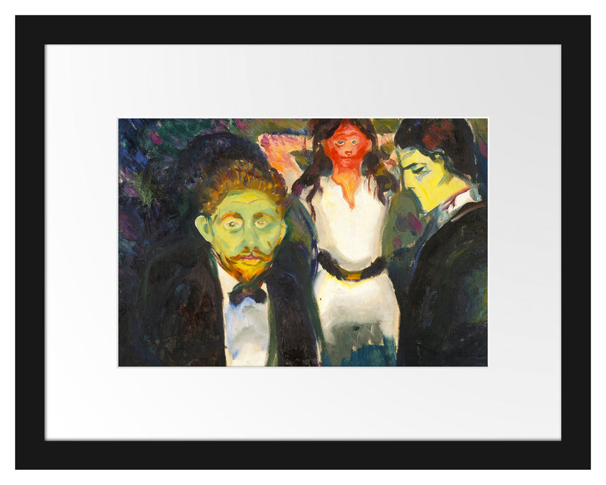 Edvard Munch - Eifersucht Passepartout Rechteckig 30