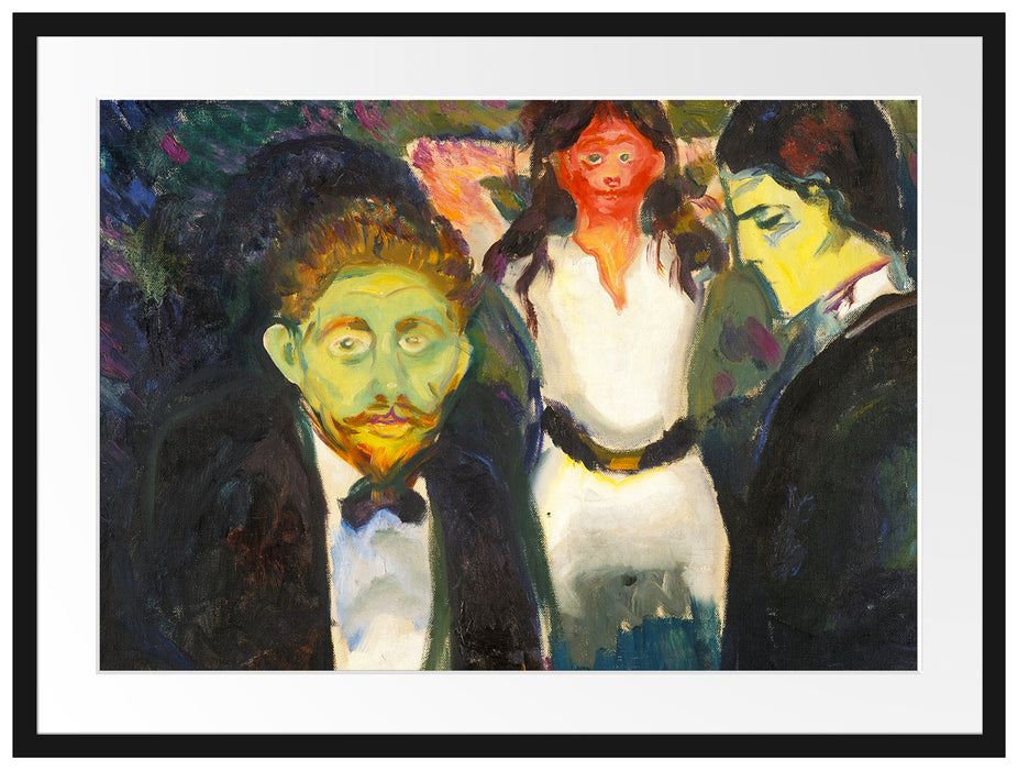 Edvard Munch - Eifersucht Passepartout Rechteckig 80