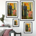 Edvard Munch - Selbstbildnis zwischen Uhr und Bett  Passepartout Wohnzimmer Rechteckig