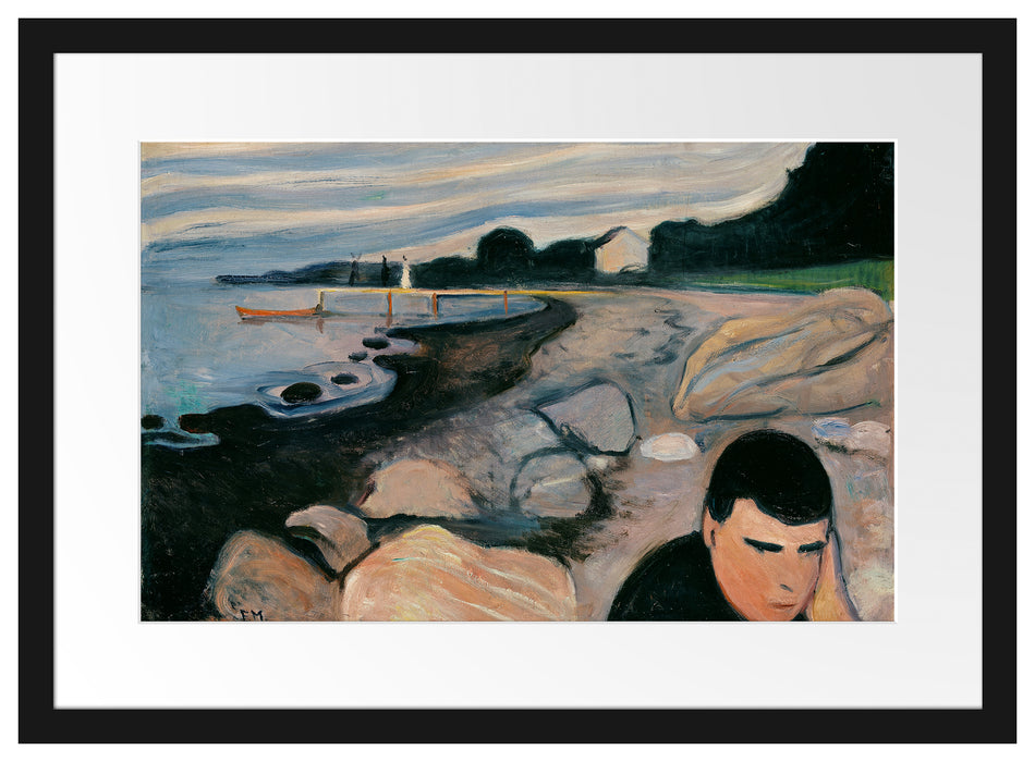 Edvard Munch - Melancholie  Passepartout Rechteckig 40