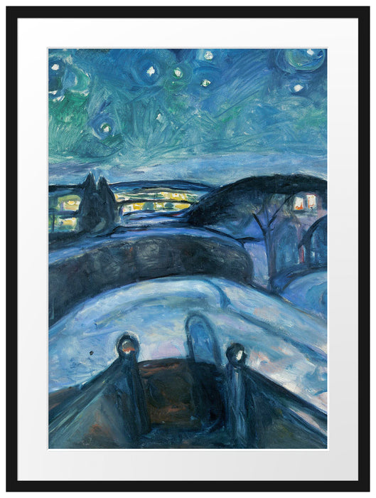 Edvard Munch - Sternennacht  Passepartout Rechteckig 80