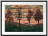 Egon Schiele - Vier Bäume Passepartout Rechteckig 80
