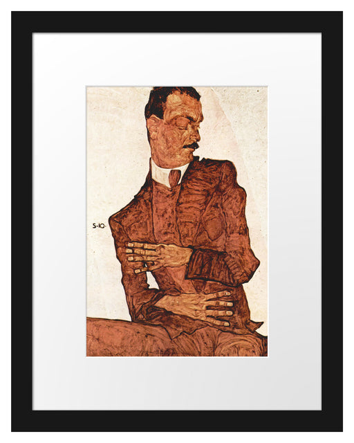 Egon Schiele - Portrait von Arthur Rössler  Passepartout Rechteckig 30