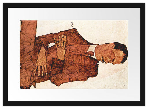 Egon Schiele - Portrait von Arthur Rössler  Passepartout Rechteckig 40