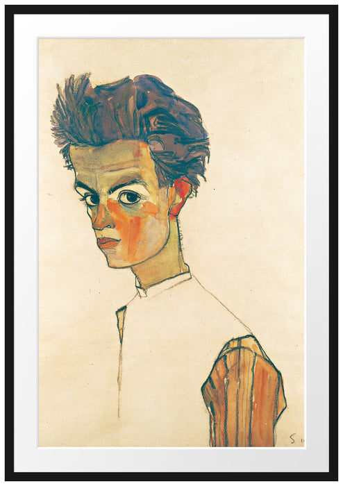 Egon Schiele - Selbstportrait  Passepartout Rechteckig 100