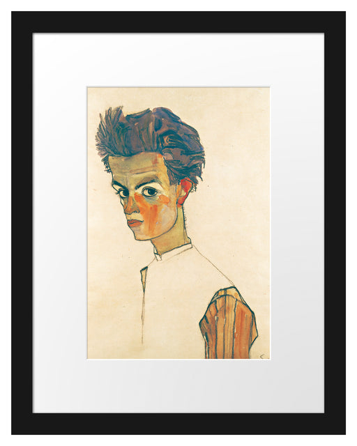 Egon Schiele - Selbstportrait  Passepartout Rechteckig 30