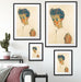 Egon Schiele - Selbstportrait  Passepartout Wohnzimmer Rechteckig
