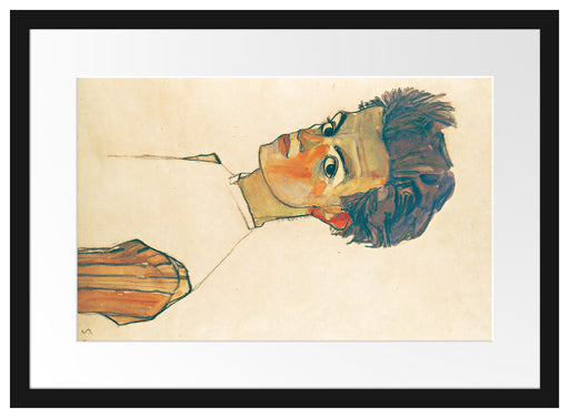 Egon Schiele - Selbstportrait  Passepartout Rechteckig 40