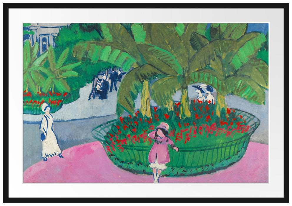 Ernst Ludwig Kirchner - DAS BOSKETT: ALBERTPLATZ IN DRESDEN  Passepartout Rechteckig 100