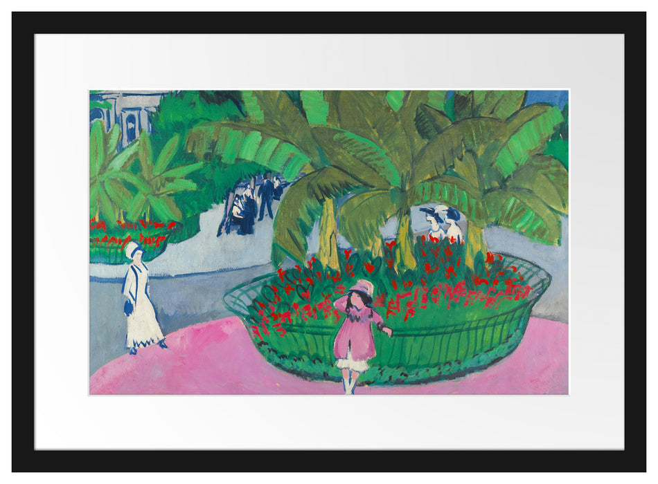 Ernst Ludwig Kirchner - DAS BOSKETT: ALBERTPLATZ IN DRESDEN  Passepartout Rechteckig 40