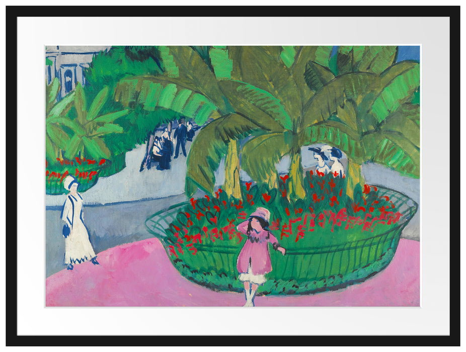 Ernst Ludwig Kirchner - DAS BOSKETT: ALBERTPLATZ IN DRESDEN  Passepartout Rechteckig 80