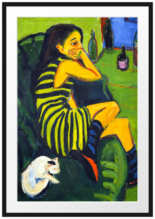 Ernst Ludwig Kirchner - Artistin Marzella Passepartout Rechteckig 100