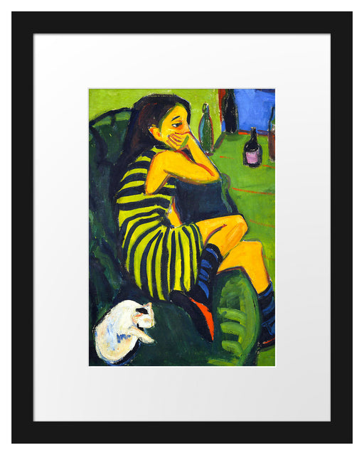 Ernst Ludwig Kirchner - Artistin Marzella Passepartout Rechteckig 30