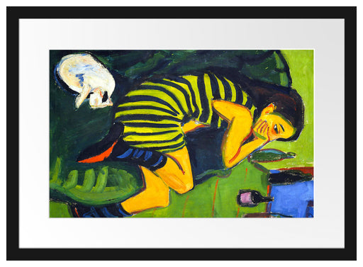Ernst Ludwig Kirchner - Artistin Marzella Passepartout Rechteckig 40