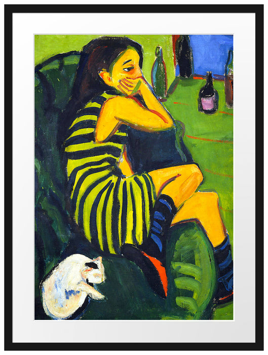 Ernst Ludwig Kirchner - Artistin Marzella Passepartout Rechteckig 80
