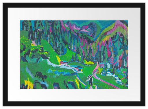Ernst Ludwig Kirchner - Landschaft Sertigal Passepartout Rechteckig 40