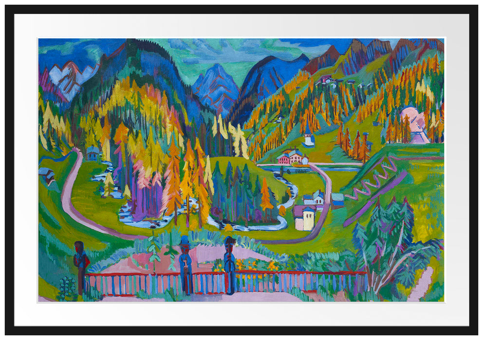 Ernst Ludwig Kirchner - Sertig-Tal im Herbst   Passepartout Rechteckig 100