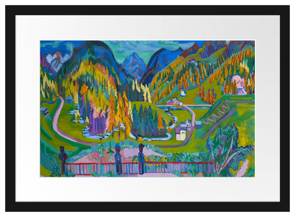 Ernst Ludwig Kirchner - Sertig-Tal im Herbst   Passepartout Rechteckig 40