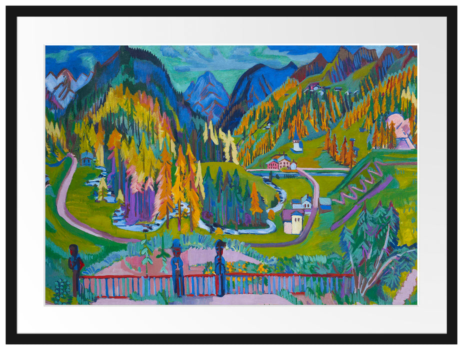 Ernst Ludwig Kirchner - Sertig-Tal im Herbst   Passepartout Rechteckig 80