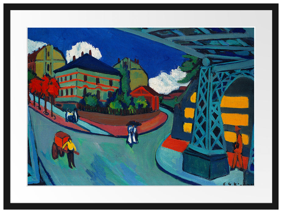 Ernst Ludwig Kirchner - Eisenbahnüberführung Löbtauer Passepartout Rechteckig 80