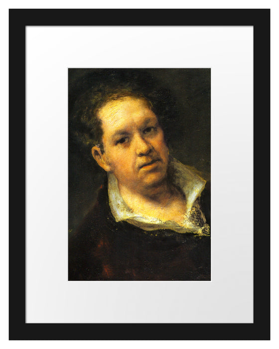 Pixxprint Francisco de Goya - Selbstportrait, im Galerie-Passepartout Bilderrahmen