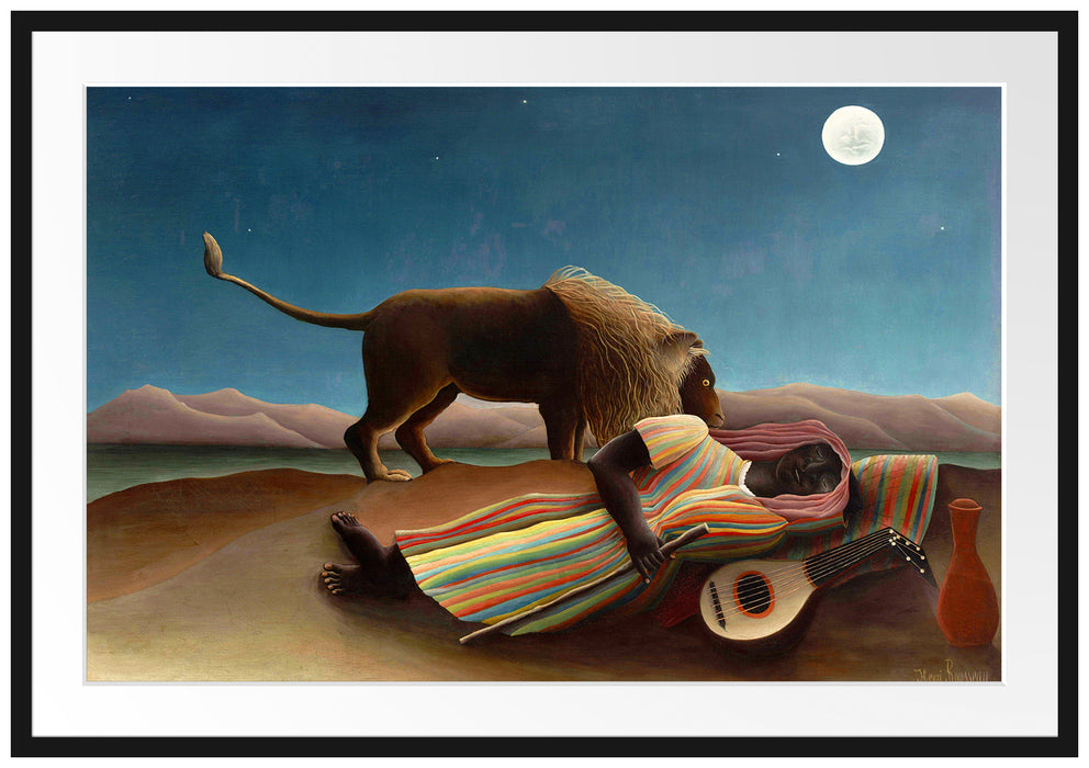 Henri Rousseau - Schlafende Zigeunerin  Passepartout Rechteckig 100